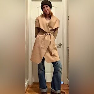 Parisian Trench Coat-Like New-Tan Cashmere Feel Out/Inside